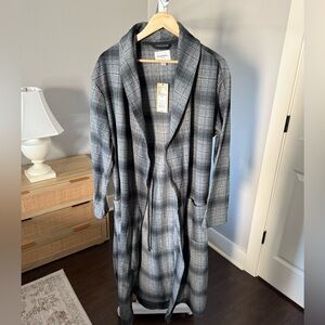 NEW Goodfellow & Co Gray Plaid Robe‎ Size S/M